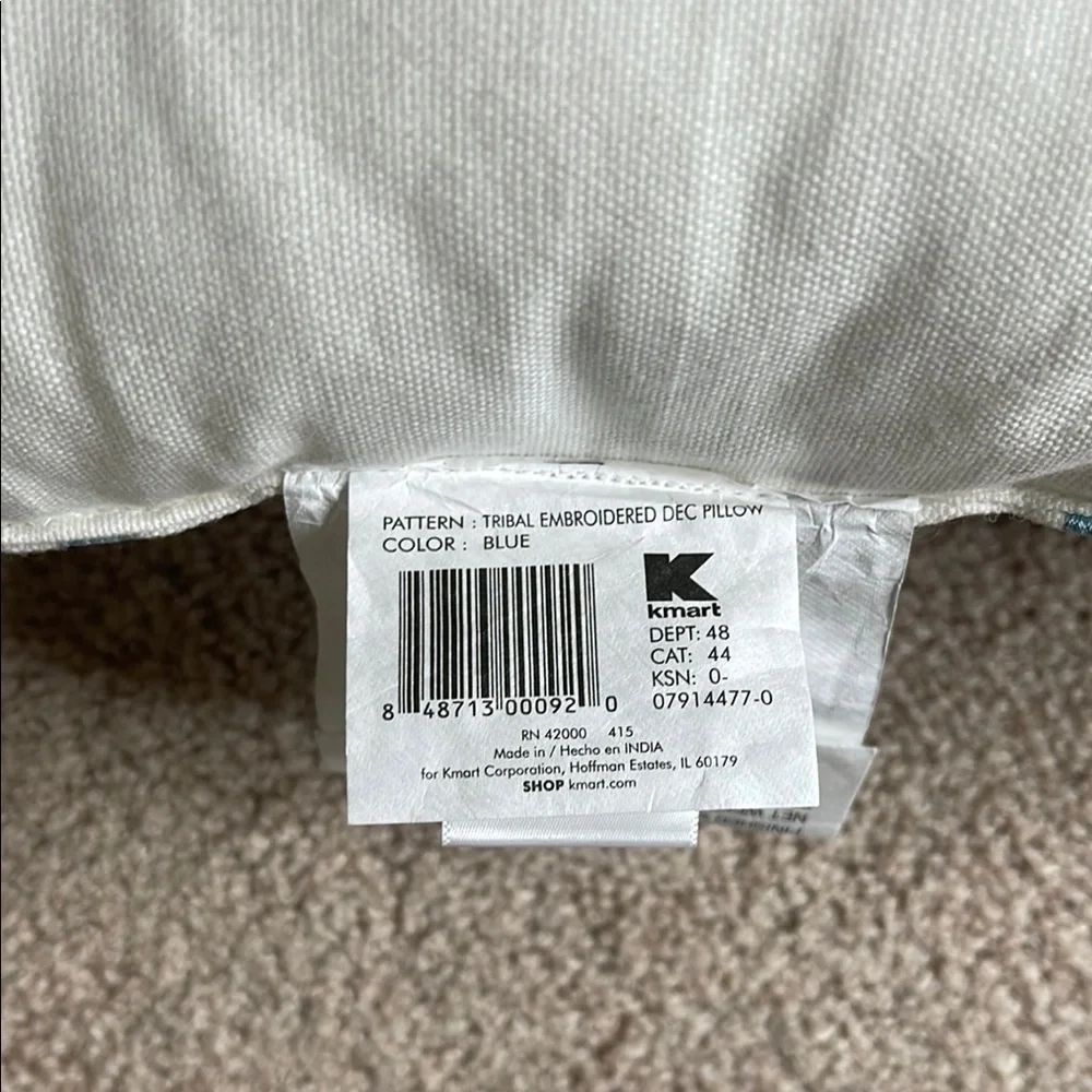 NWT Essential Home Blue and Black 18” Geometric Accent Pillows (Set of 2)